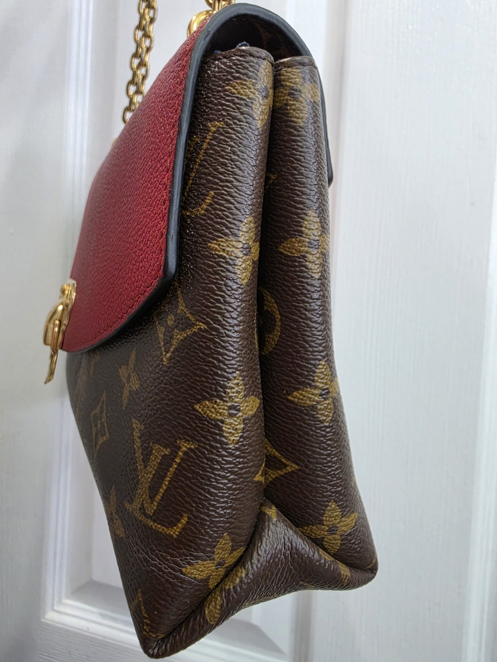 Pre-owned Louis Vuitton leather Shoulder Bags Saint Placide Monogram & Chain Bag
